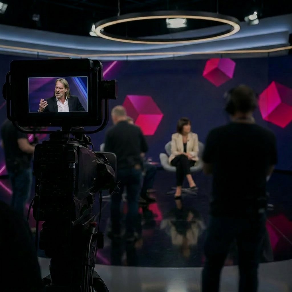 Talk-Set mit Kamera und Moderation